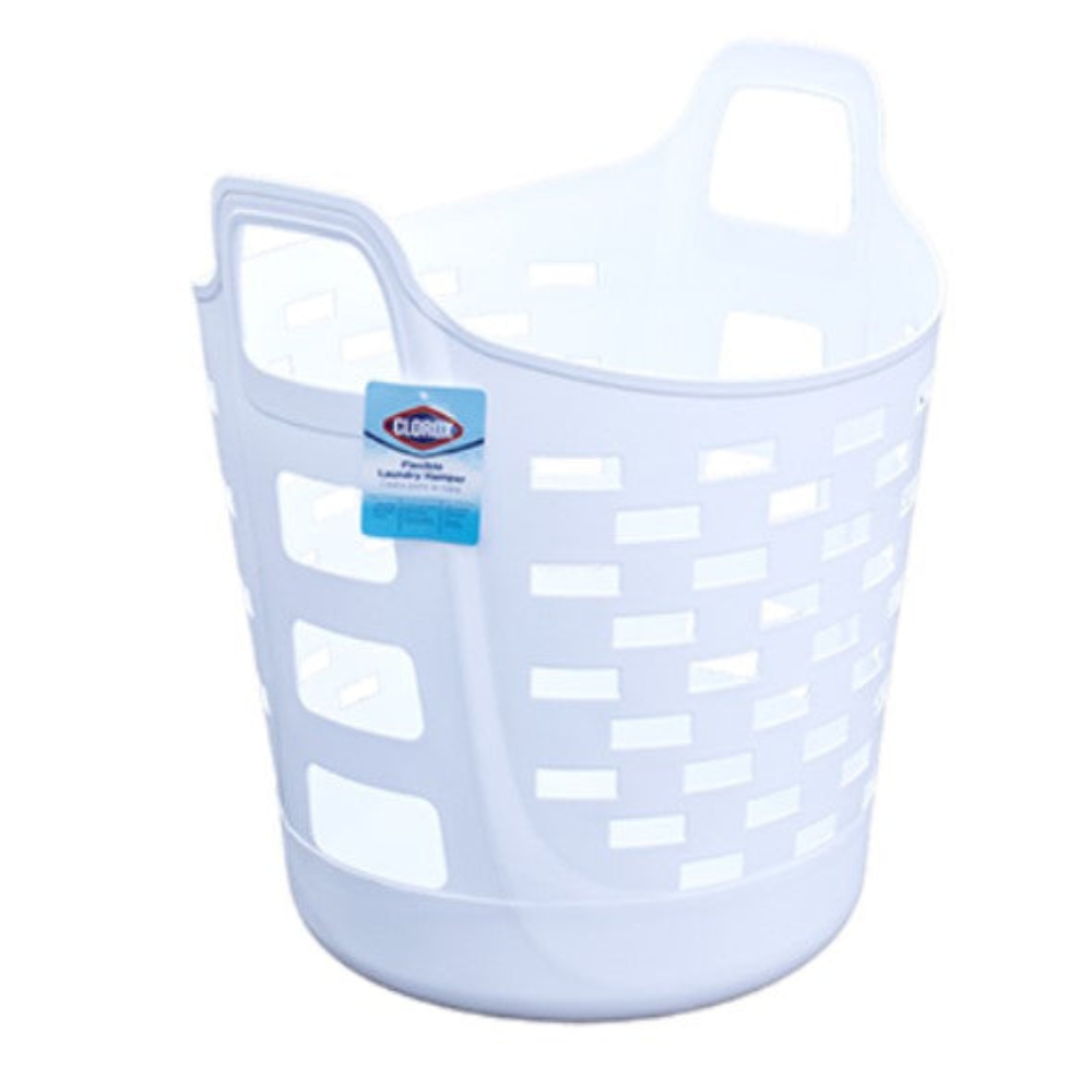 Cesta Clorox Para Lavanderia Flexible Con Asas 35 Litros Color Blanco