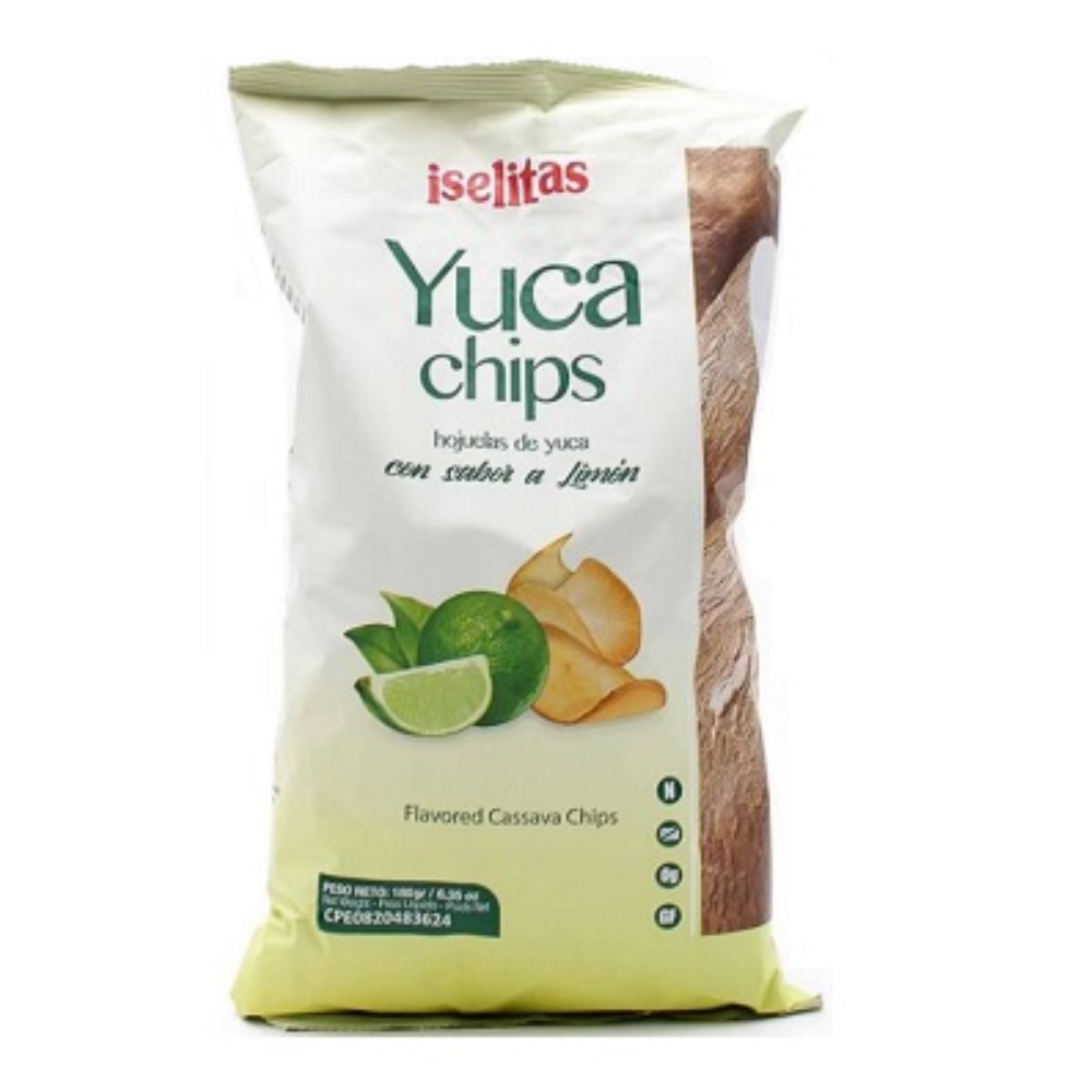 Iselitas Yuca Chips Con Sabor a Limon 180 gr