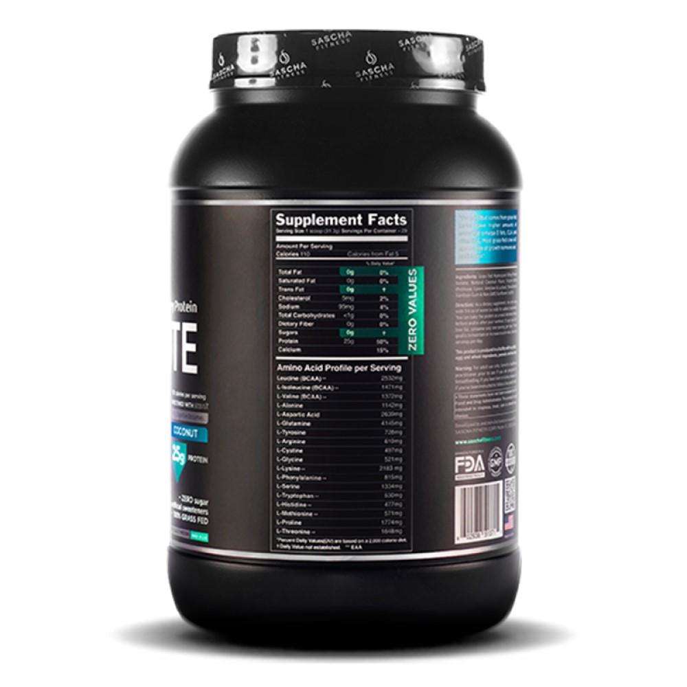 Whey Protein Hidrolizada Isolate by Sascha Fitness sabor Coconut 907g - Madison Center