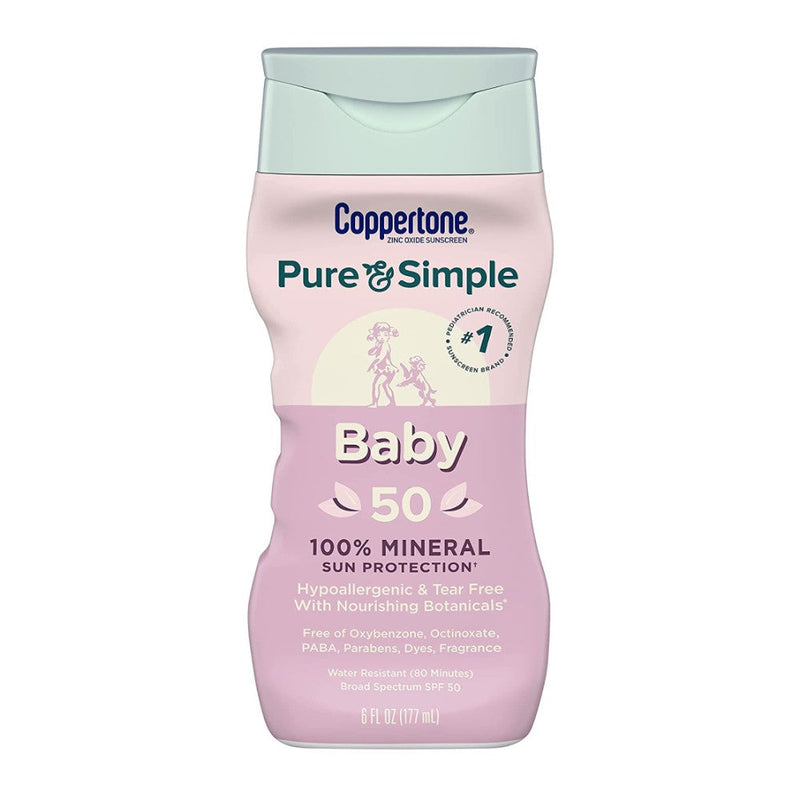 Coppertone Baby SPF 50 Sunscreen Pure y Simple 100% Mineral Broad Spectrum 177ml