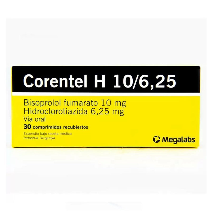 Corentel 10 6.25 Megalabs Vía Oral 30Comprimidos Recubiertos