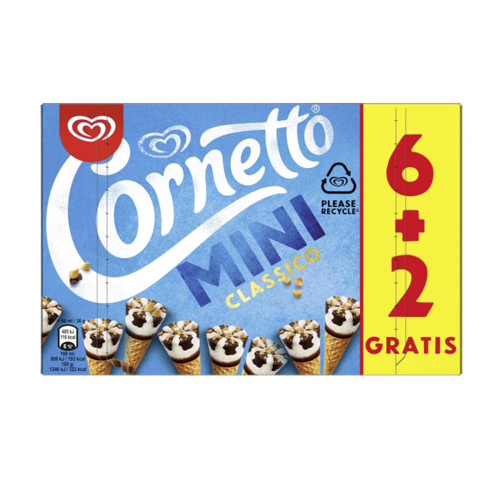 Helados Cornetto Mini Classico 8und