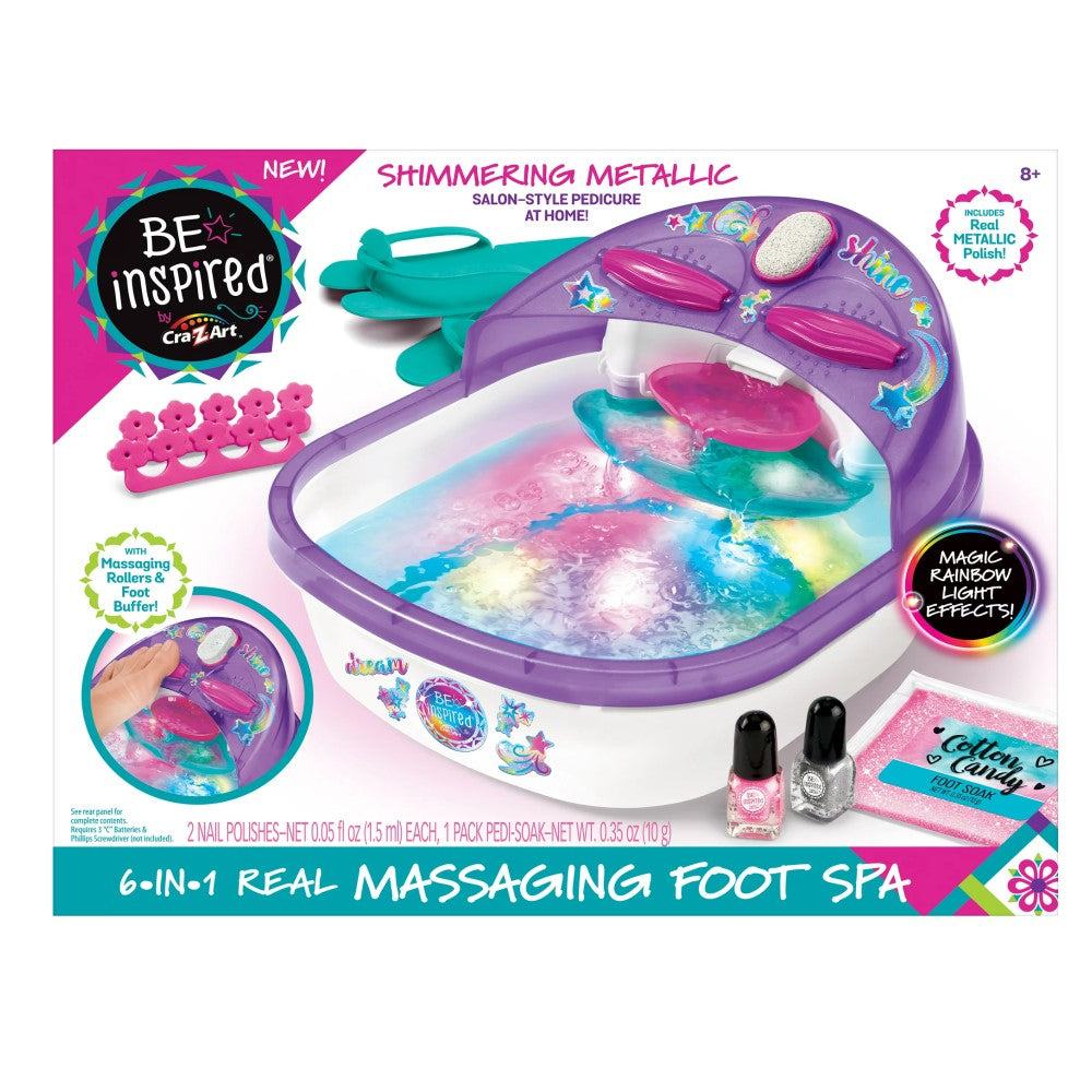 Cra Z-Art Be Inspired Shimmering Metallic 6 in 1 Real Massaging Foot Spa 8+