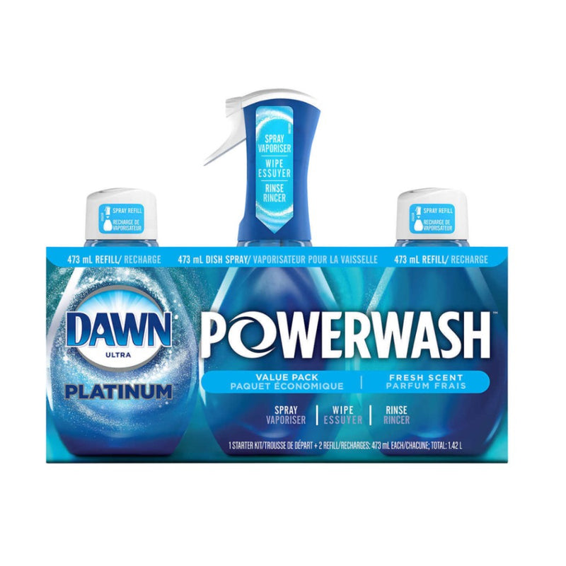 Dawn Lavaplatos Platinum Powerwash 1 Spray + 2 Refills 1.41 l