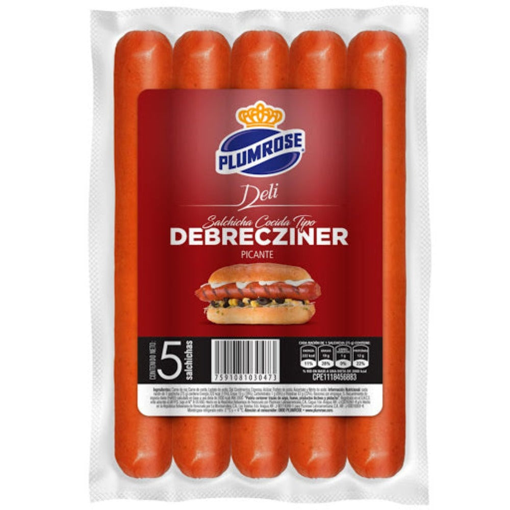 Salchicha Plumrose Deli Debrecziner 5und 375gr