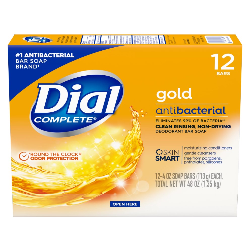 Dial Jabon 12 Und Bar Soap Advanced Clean Antibacterial Gold 113gr c/u