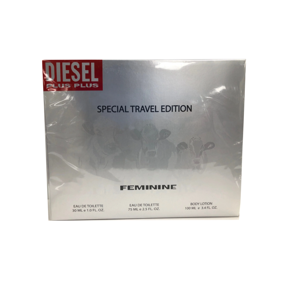 Diesel Plus Plus Feminine Special Travel Edition Eau De Toilette 30ml + 75ml + Body Lotion 100ml For Woman 3und