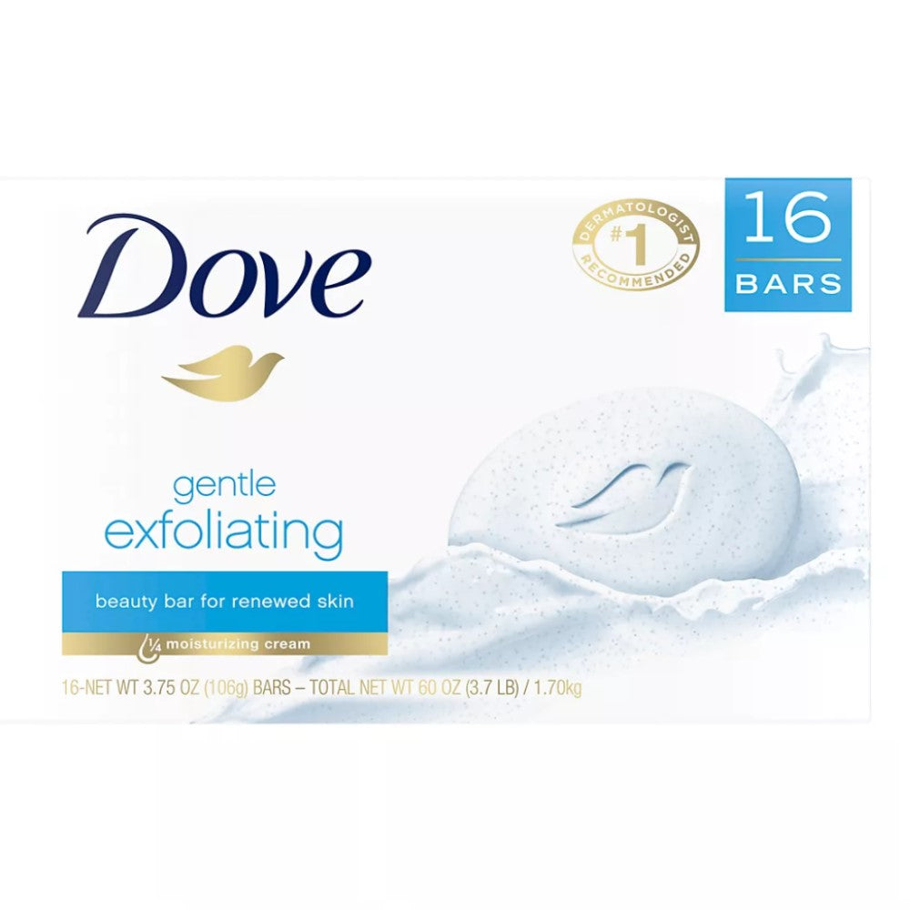 Dove 16 Barras de Jabon Gentle Exfoliating 16 Barras 1.70kg