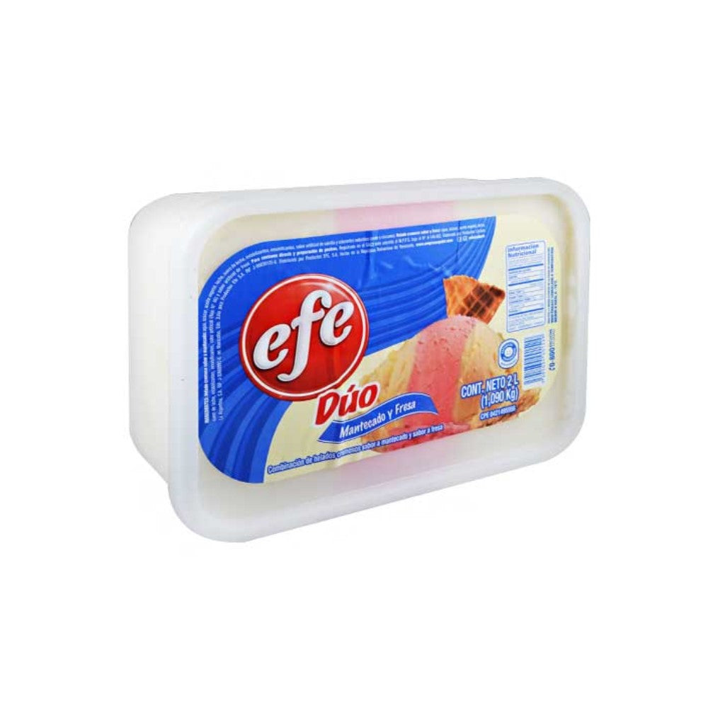 Helado Efe Duo Mantecado y Fresa 2L