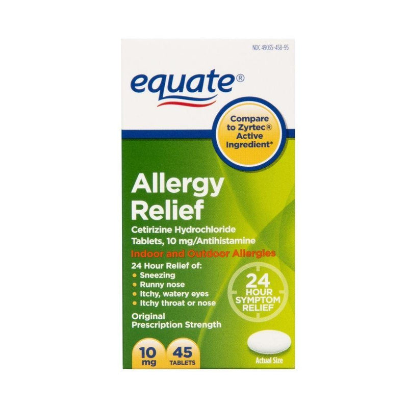 Allergy Relief Equate 10mg 45 Tabletas