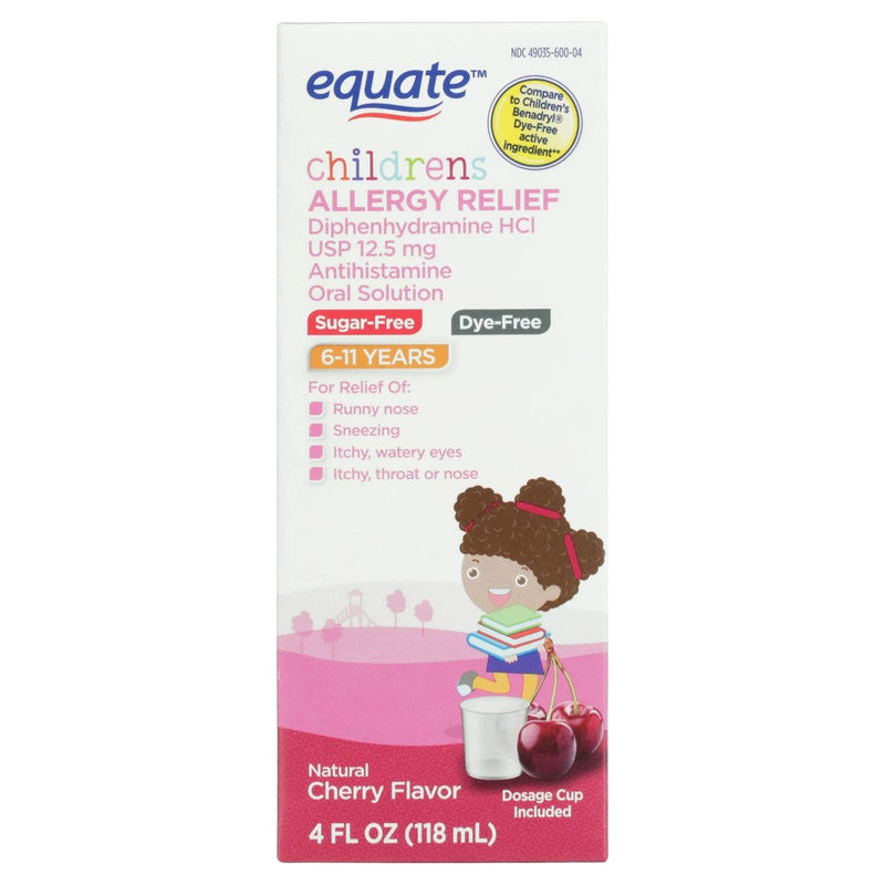 Antialergico Childrens Anthihistamine Diphenhydramine Oral Solution 6-11Year Natural Cherry 118ml