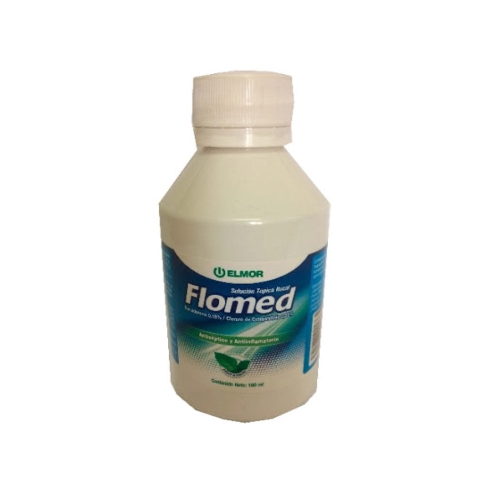 Flomed Elmor Solución Tópica Bucal Antiséptico Antiinflamatorio Sabor Menta 180ml