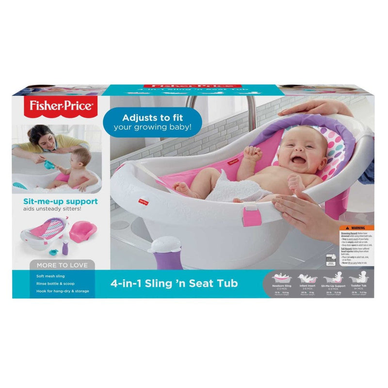 Fisher Price Bañera De Lujo 4 in 1 Blanco y Morado