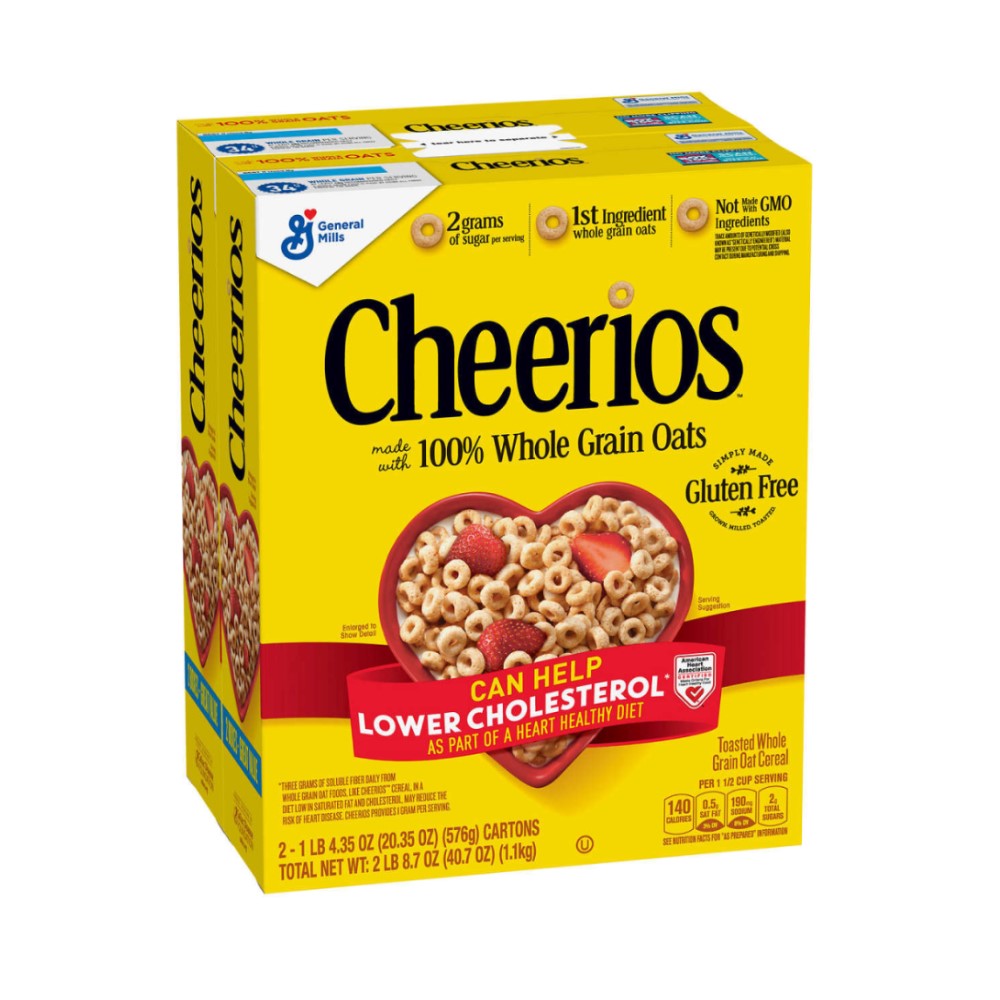 Cheerios 2 Bags Gluten-Free 100% Whole Grains Oats 1.1kg