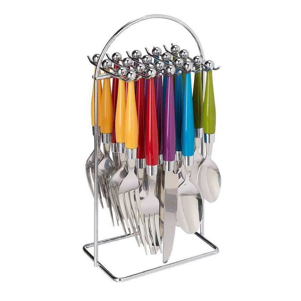 Set De Cubiertos Gibson Home Acero Inoxidable 20 Piezas y Mango De Colores