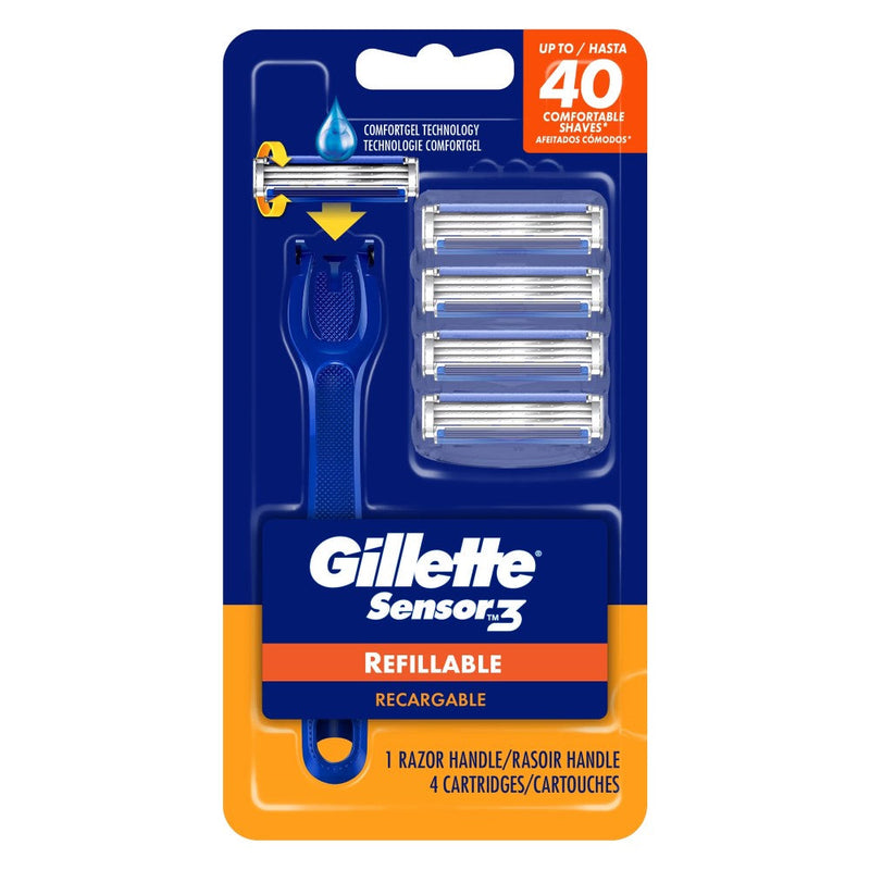 Gillette Sensor 3 Recargable 1 Rasuradora 4 Cartuchos