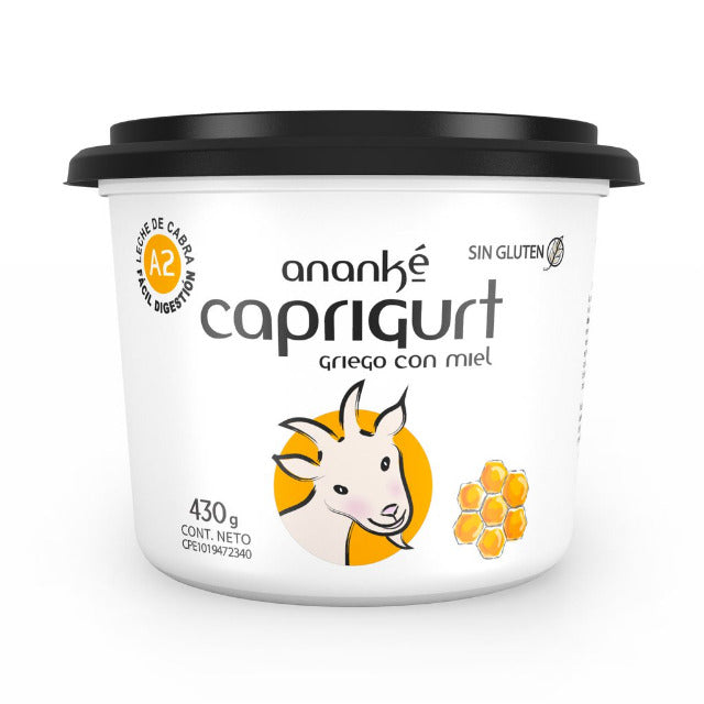 Yogurt Ananké Caprigurt Estilo Griego Leche De Cabra Con Miel 430g
