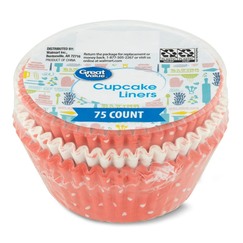 Great Value Cupcake Liners Red White 75und 72716