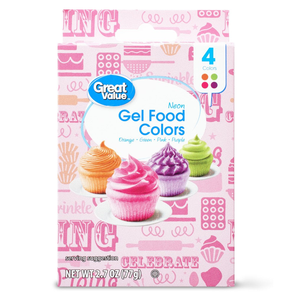 Great Value Neon Gel Food Assorted Colors 77gr