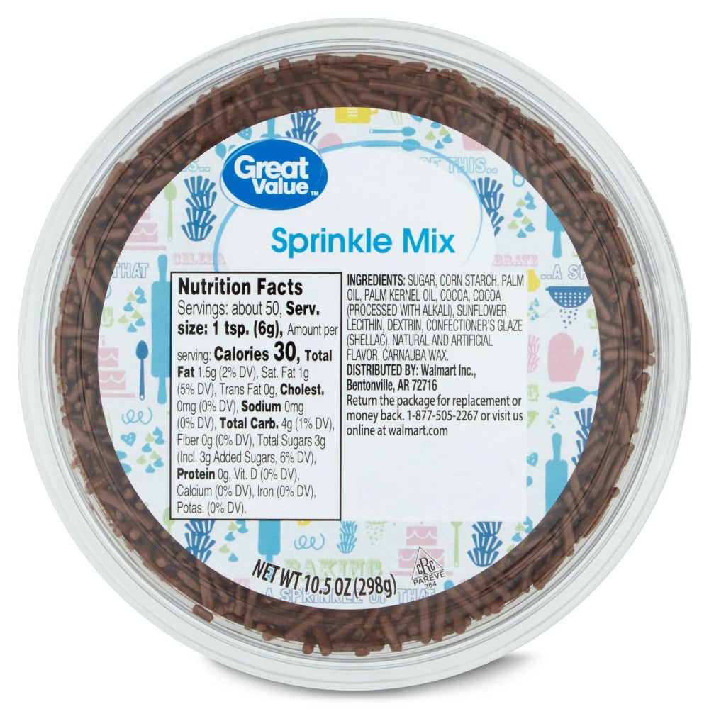 Great Value Sprinkle Mix Chocolate 298gr