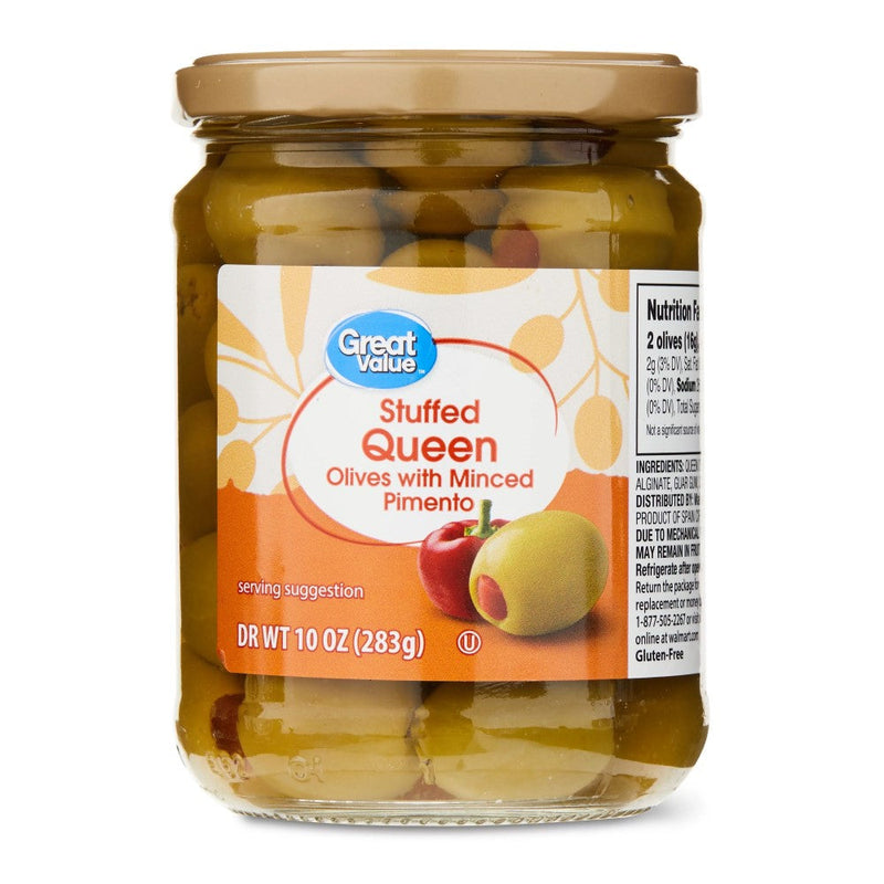 Aceitunas Great Value Stuffed Queen Olives With Minced Pimento 283g