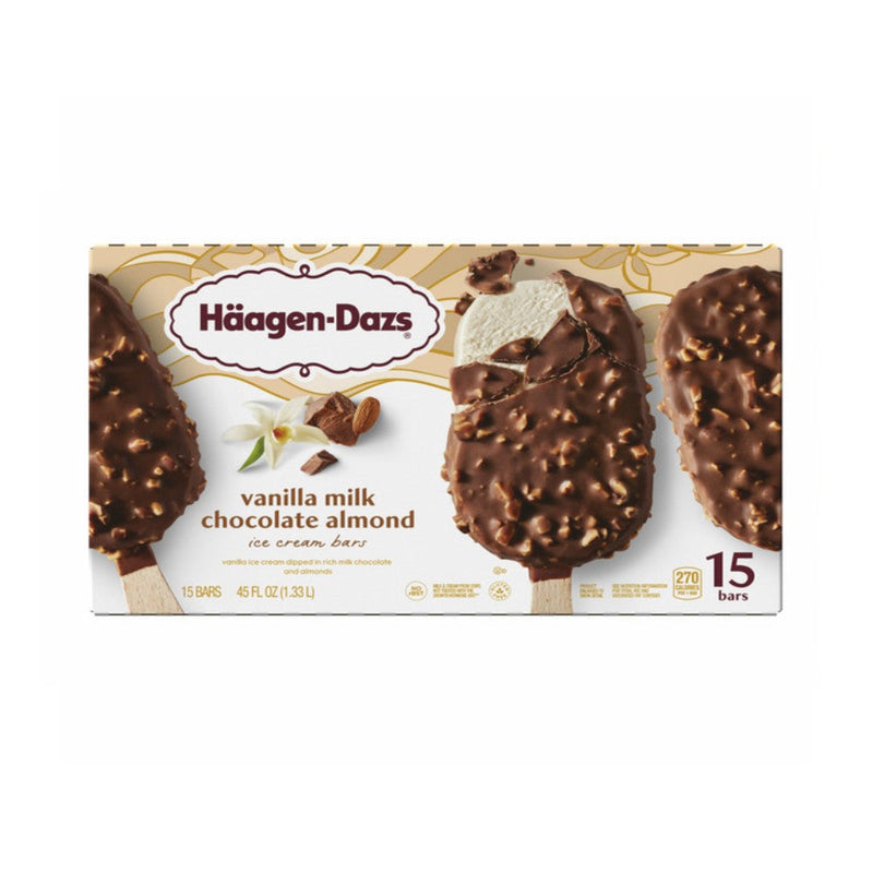 Helados Haagen Dazs 15 Paletas Vanilla Milk Chocolate Almond 1.33L