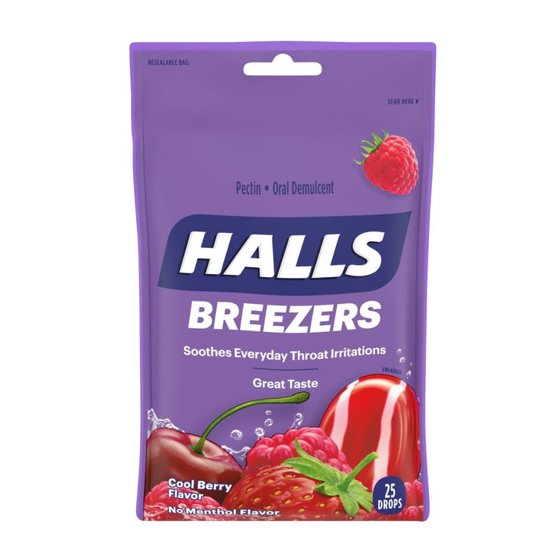 Halls Breezers Caramelos Cool Berry Flavor 25und
