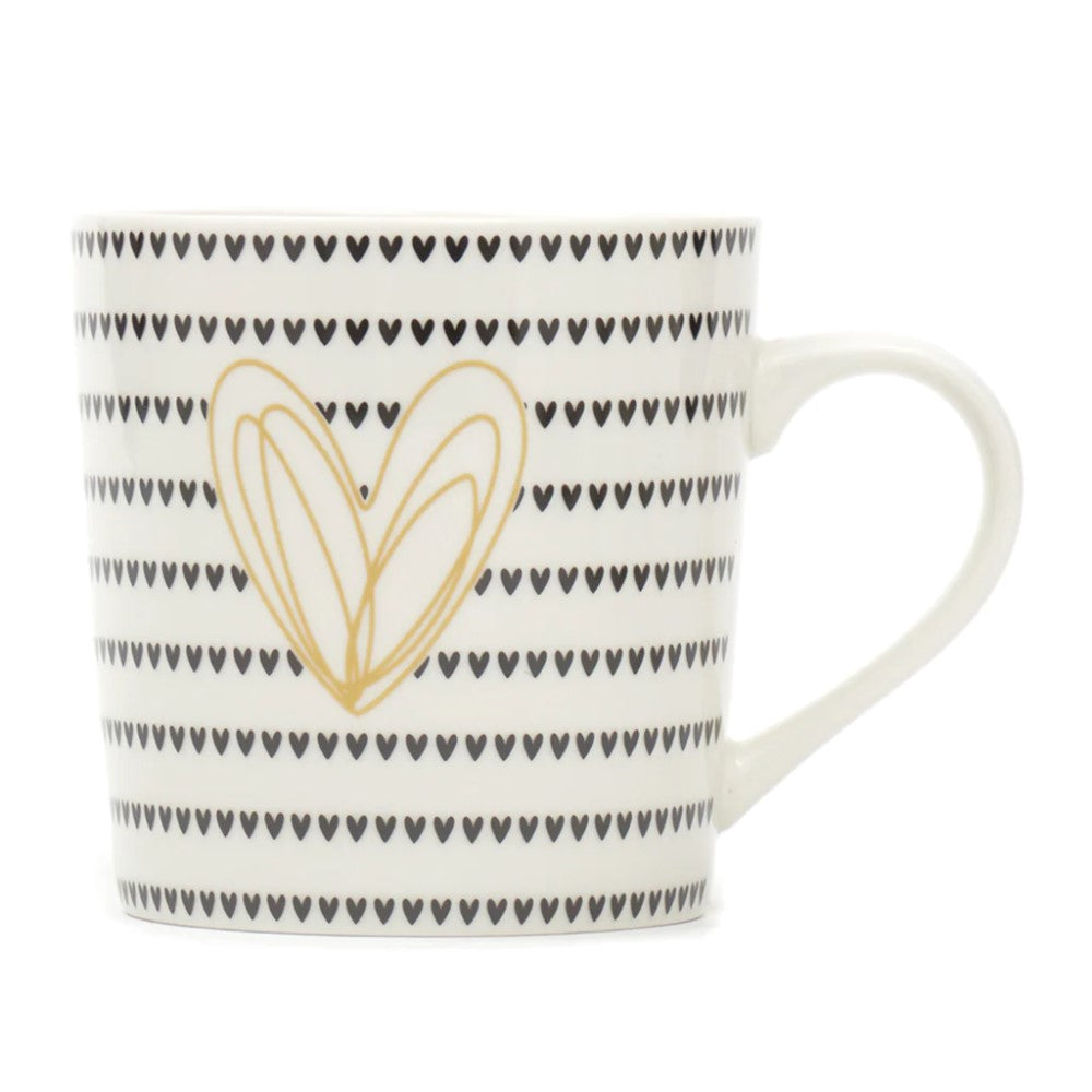 Mug Con Motivos de Corazones 591ml