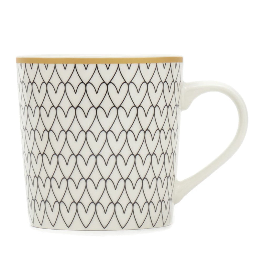 Mug Con Motivos de Corazones 591ml