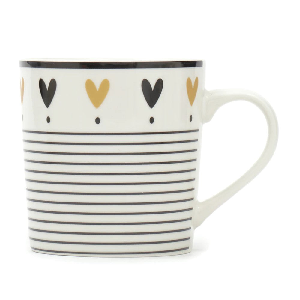 Mug Con Motivos de Corazones 591ml