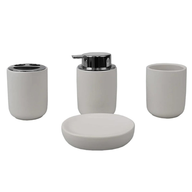 Set de Accesorios Para Baño De Ceramica Luxem Blanco 4piezas
