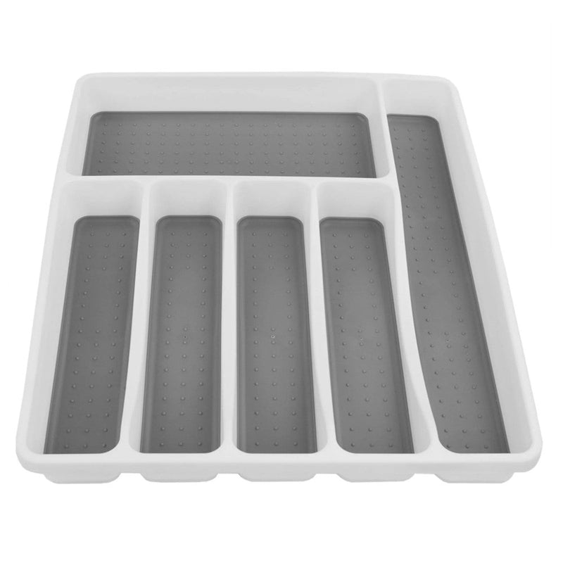Cubiertera Antideslizante Blanca 6 Compartimientos Home Basics Cutlery Tray 40.7 x 33 x 4.9cm