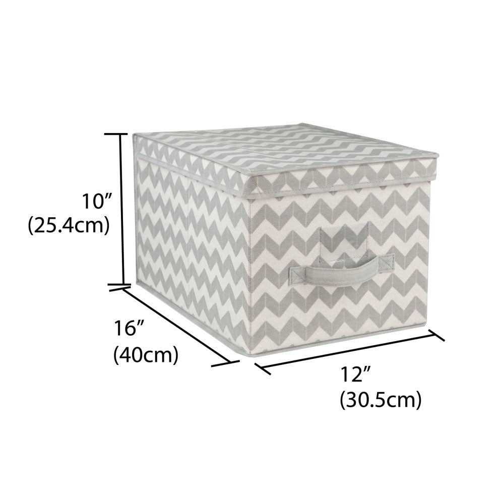 Caja de Tela de Almacenamiento Con Tapa Grande Color Gris Home Basic