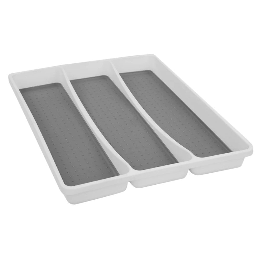 Bandeja Organizadora Large Home Basics Color Blanco con Antideslizante 40.7 x 32.5 x4.9cm