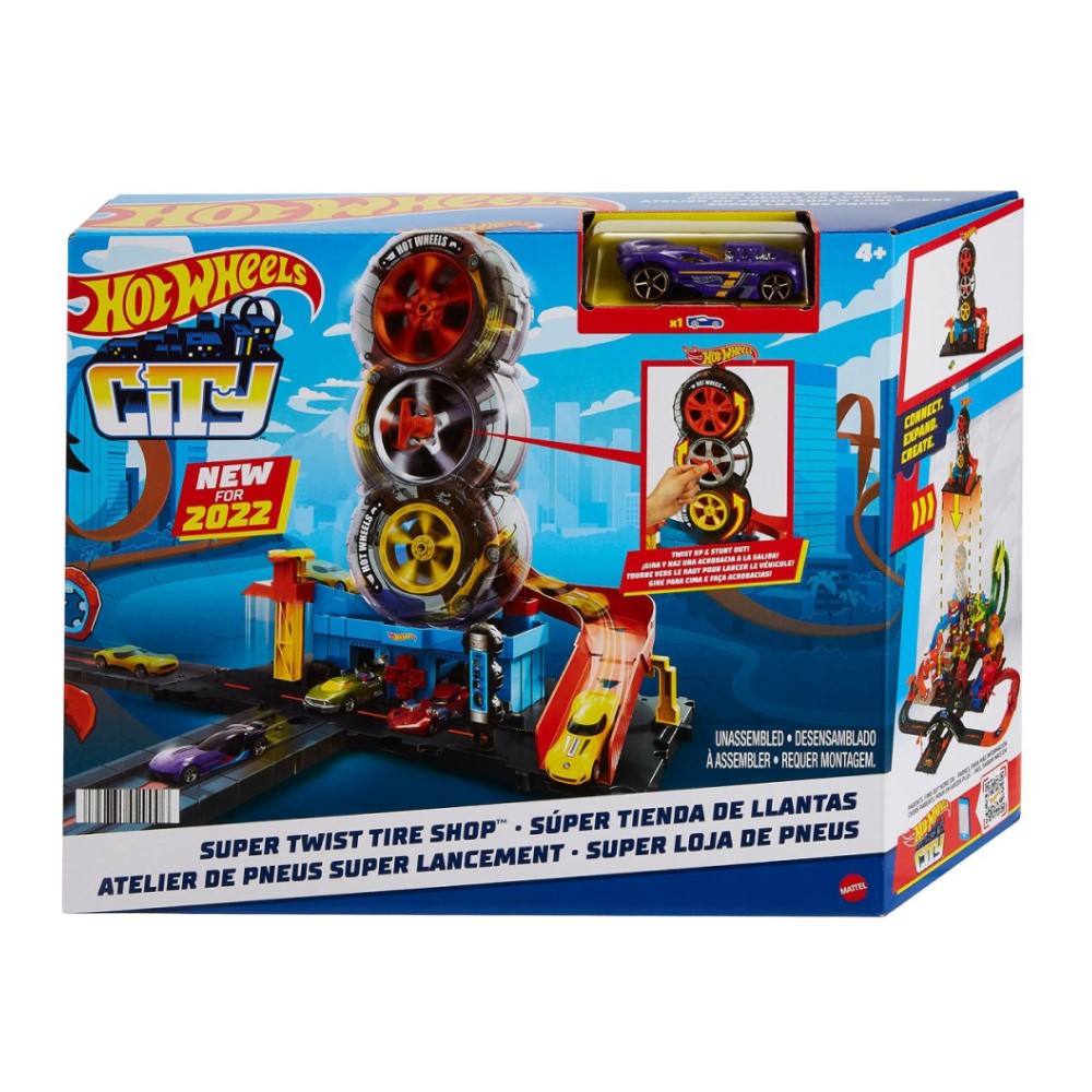 Hot Wheels City Super Twist Tire Shop +4