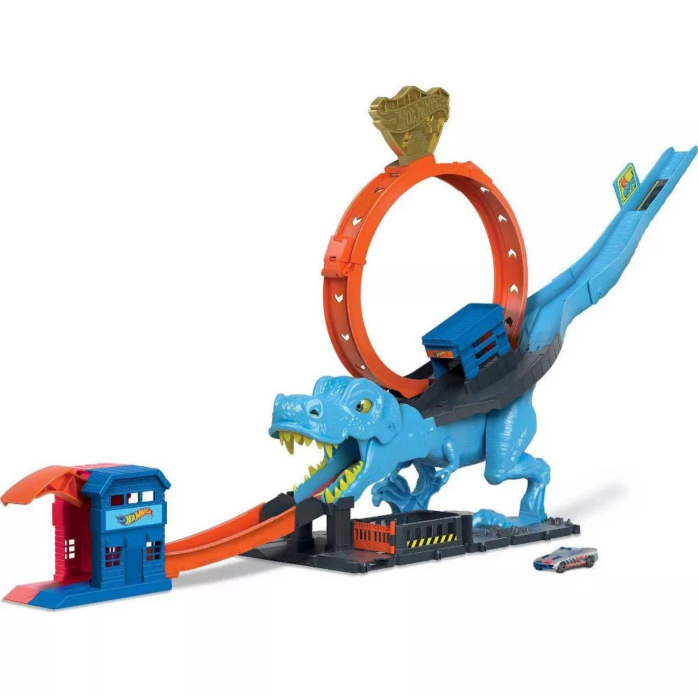 Hot Wheels Pista T-Rex Chomp Down 4+ Con 1 Carrito Incluido