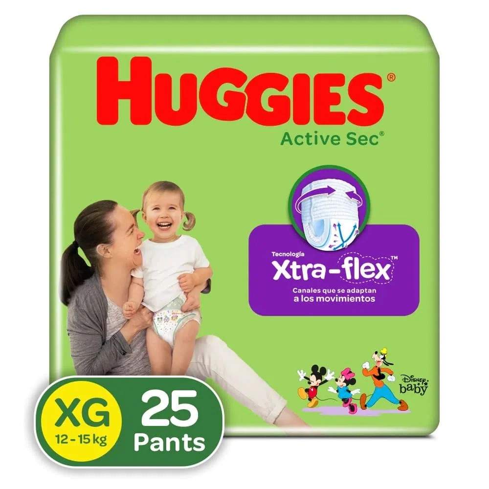 Pañales Huggies Xtra-Flex Pants Talla XG De 12-15kg 25und