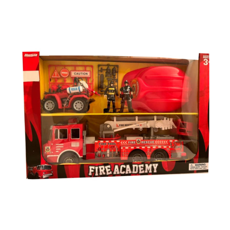 Camion de Bombero Grande con Accesorios + Cascos Fire Academy 3+