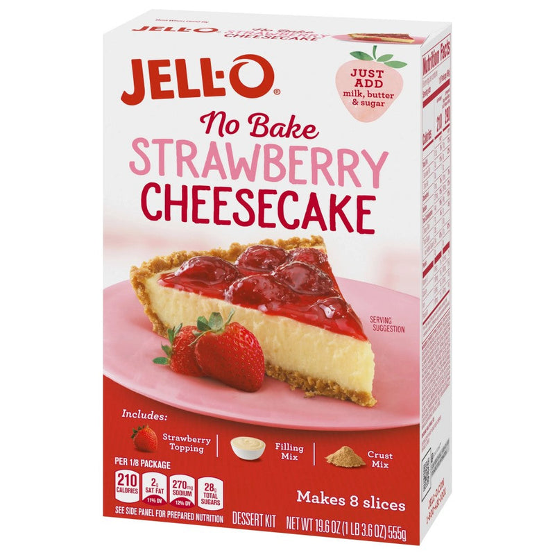 Mezcla Jell-O Strawberry Cheesecake No Bake 555g