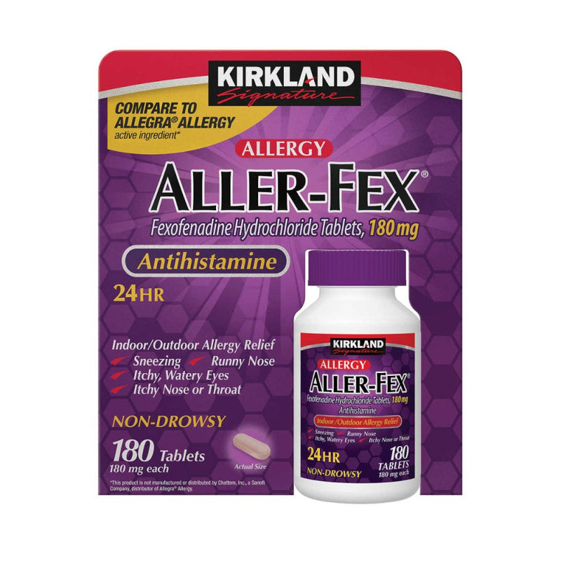 Antihistamine Kirkland Aller-Fex Fexofenadine Hidrochloride Tablets 180mg 180und