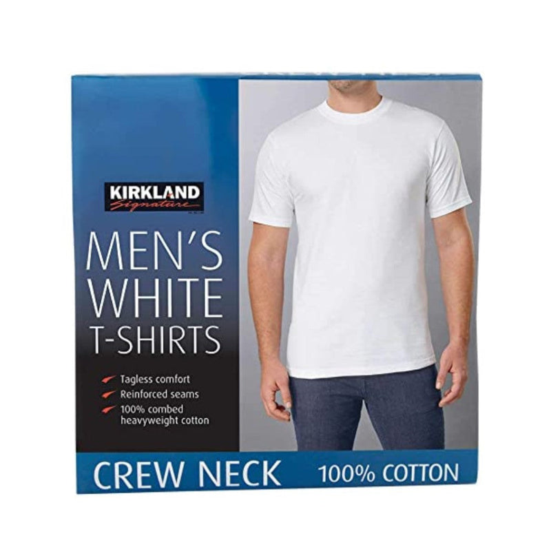 Kirkland Pack de 6 Franelas Color Blanco Para Caballeros