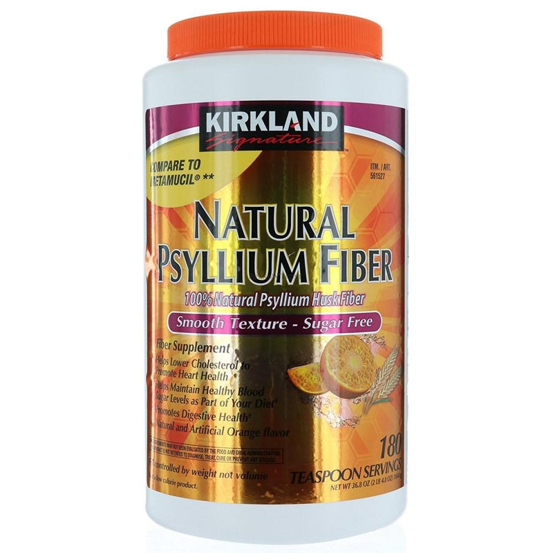 Natural Psyllium Fiber Kirkland en Polvo 180 Teaspoons Sugar Free