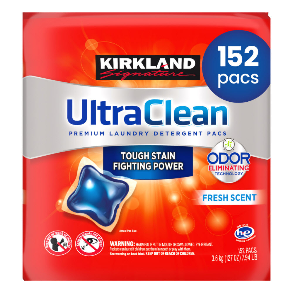 Kirkland Ultra Clean 152 Pacs Fresh Scent 3.04kg