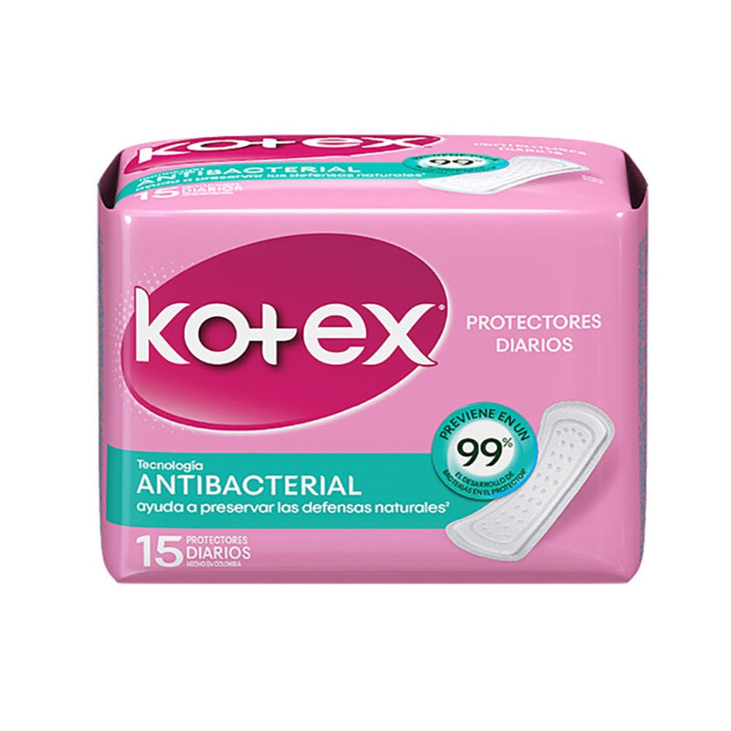Kotex Protectores Diarios Antibacterial 15und