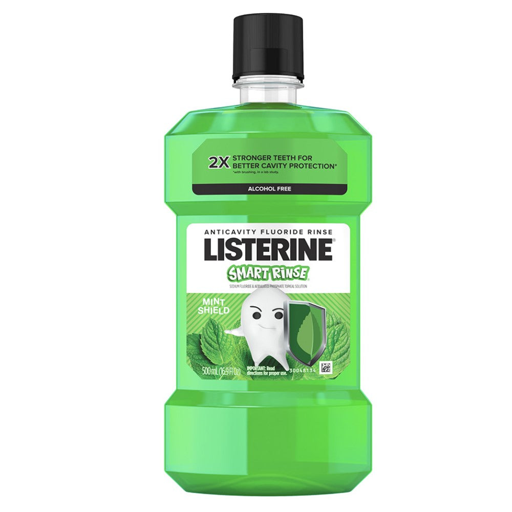 Listerine Sin Alcohol Smart Rinse Mint 500ml Anticaries Fluoride Rinse