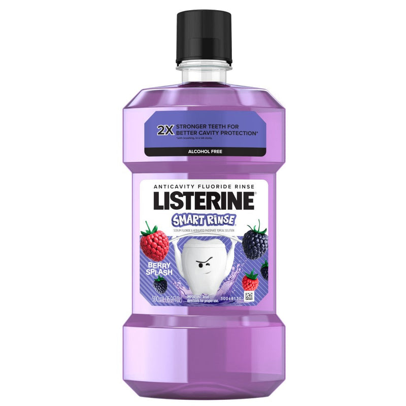 Listerine Sin Alcohol Smart Rinse Berry Splash 500ml Anticaries Fluoride Rinse