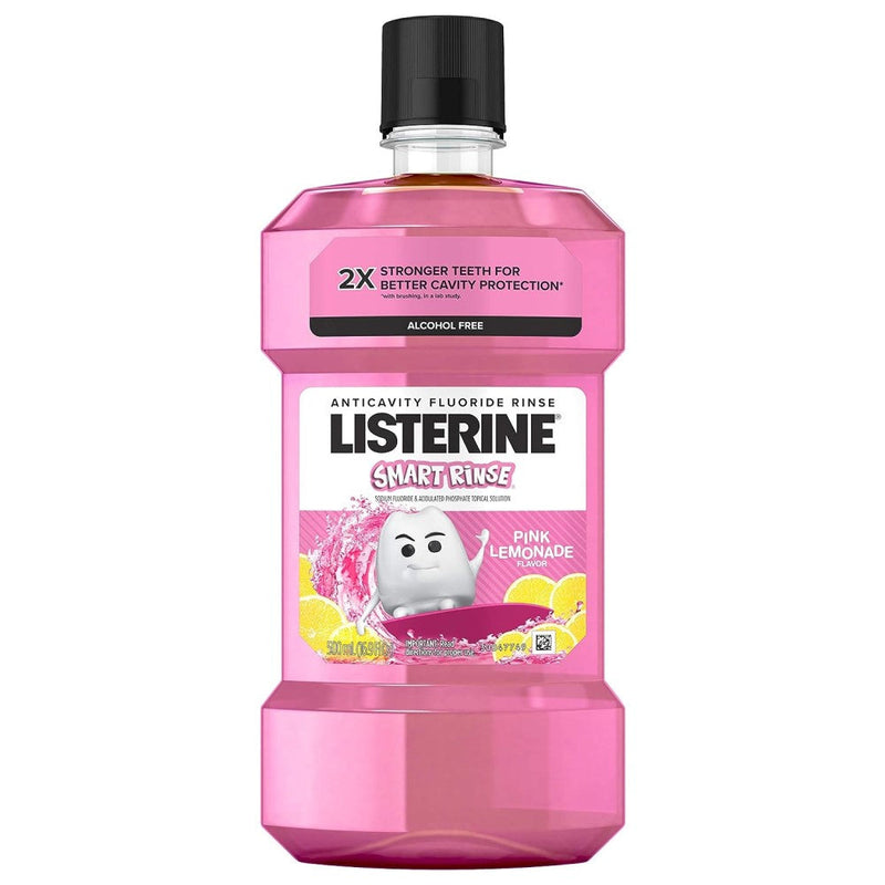 Listerine Sin Alcohol Smart Rinse Pink Limonade 500ml Anticaries Fluoride Rinse