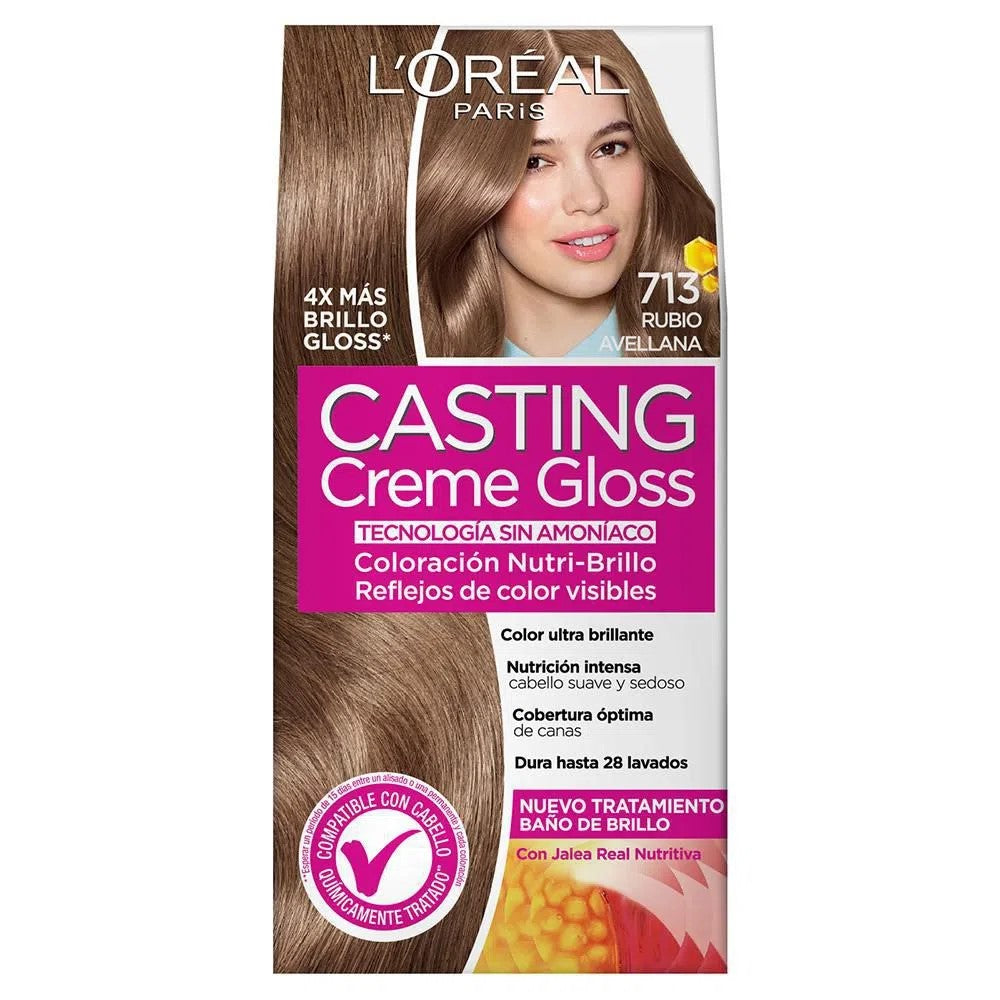 Tinte Para El Cabello L'oreal Casting Creme Gloss Sin Amoniaco 713Rubio Avellana