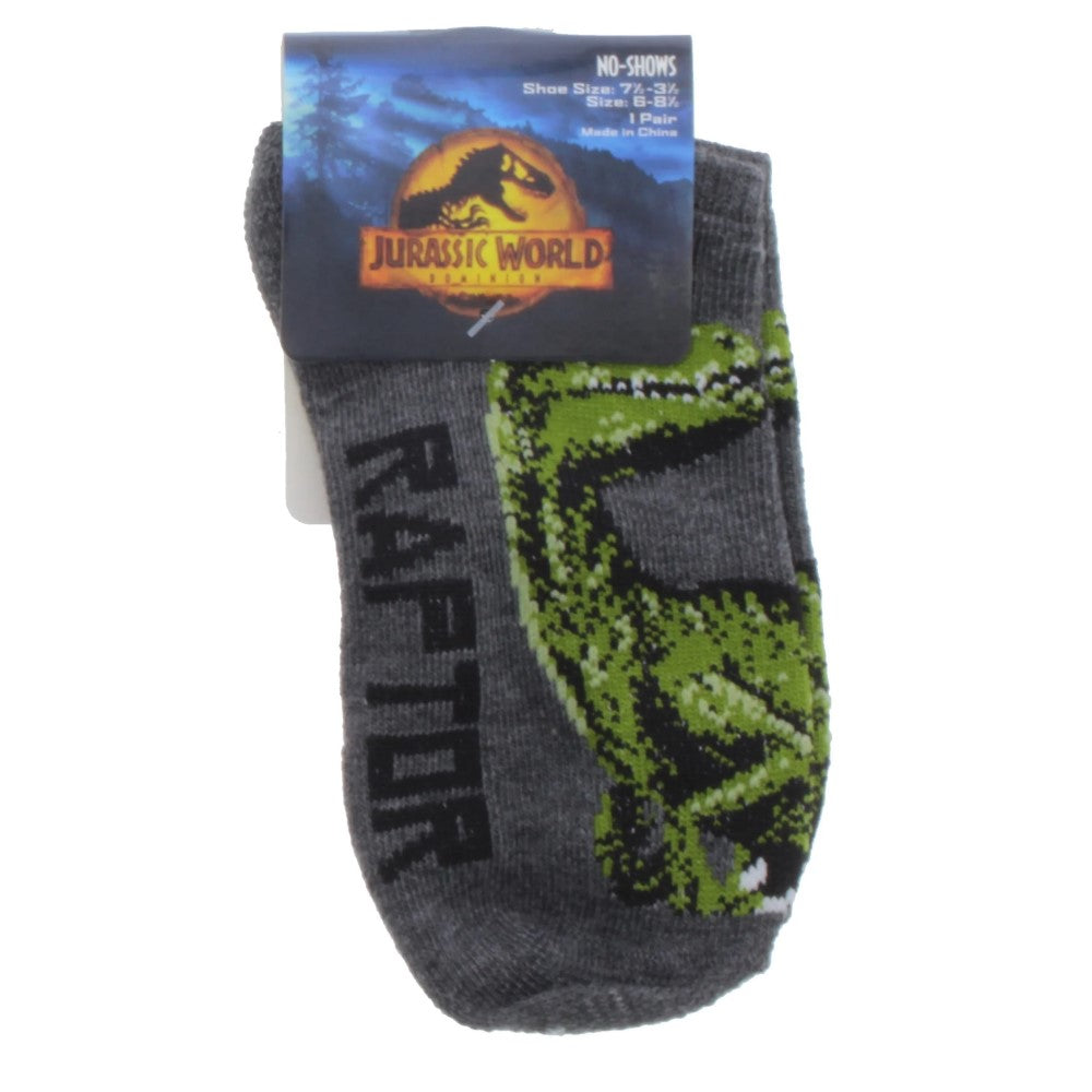 Medias Jurassic World Raptor No Shows Shoe Size 7½-3½ Color Gris