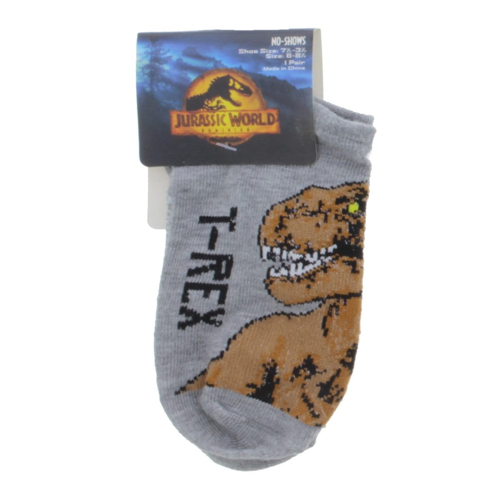 Medias Jurassic World No Shows Shoe Size 7½-3½ Color Gris